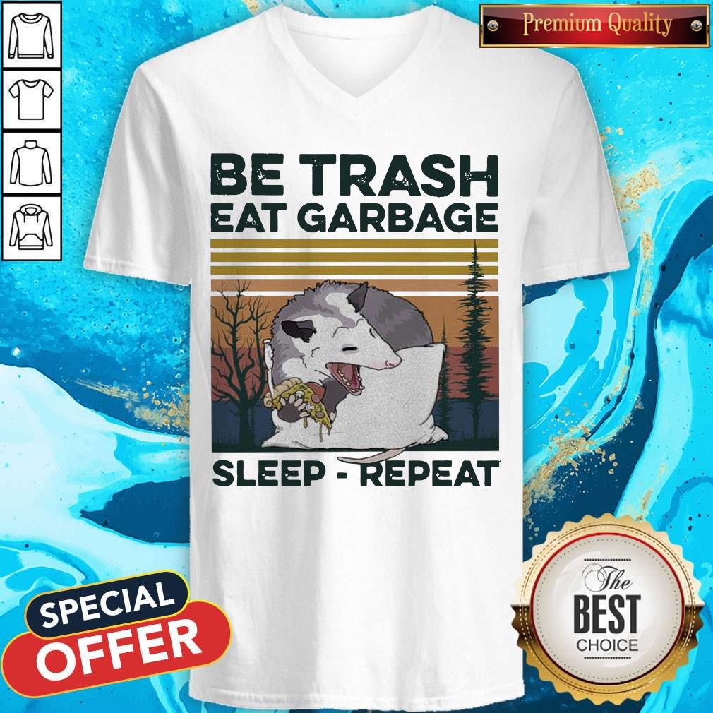 Pretty Racon Be Trash Eat Garbage Sleep Repeat Vintage Shirt - Image 3