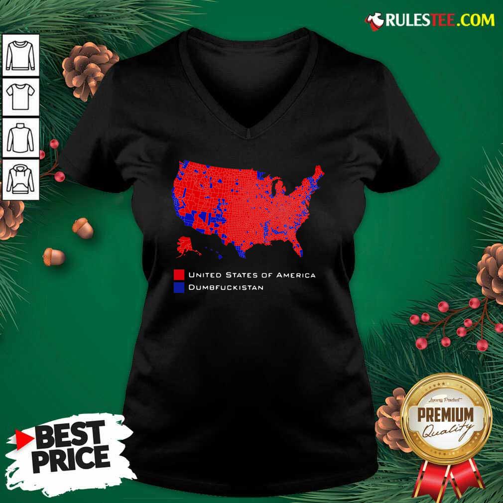 Pretty Republican Version United States of America Vs Dumbfuckistan Election Map Shirt - Image 3