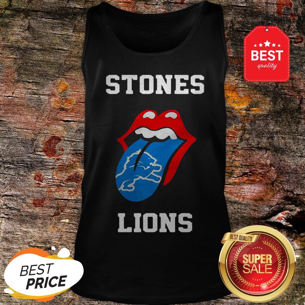 Pretty Rolling Stones Logo Detroit Lions Shirt - Image 3
