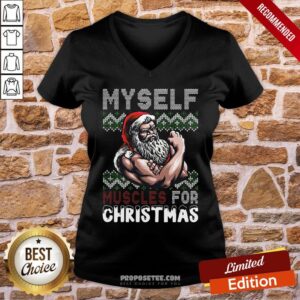 Alternative view of Pretty Santa Gymer Myself Muscles For Christmas Ugly Shirt