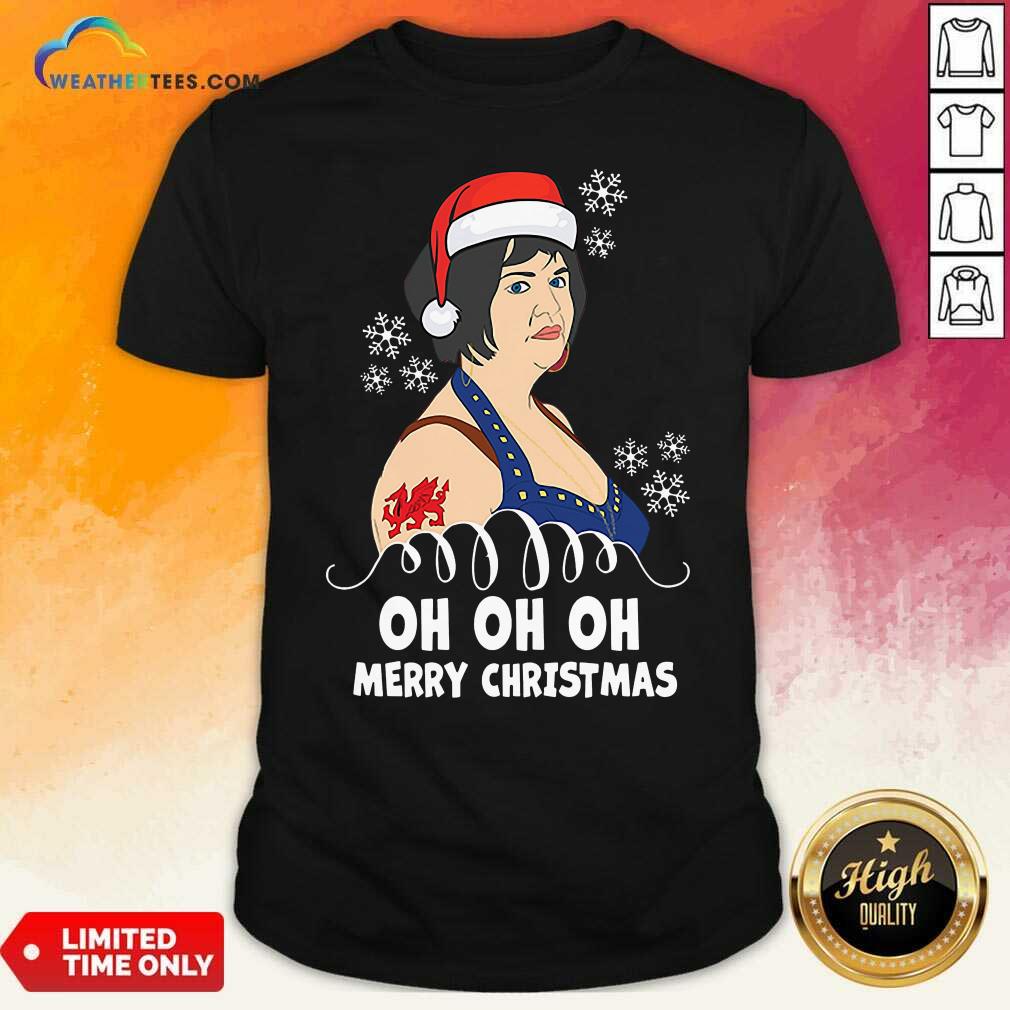 Pretty Santa Nessa Jenkins Oh Oh Oh Merry Christmas Shirt