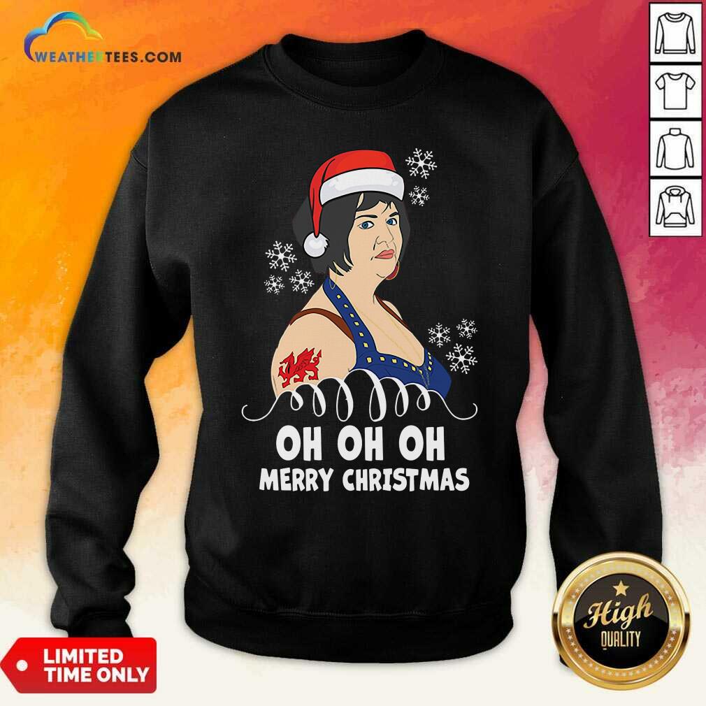 Pretty Santa Nessa Jenkins Oh Oh Oh Merry Christmas Shirt - Image 2