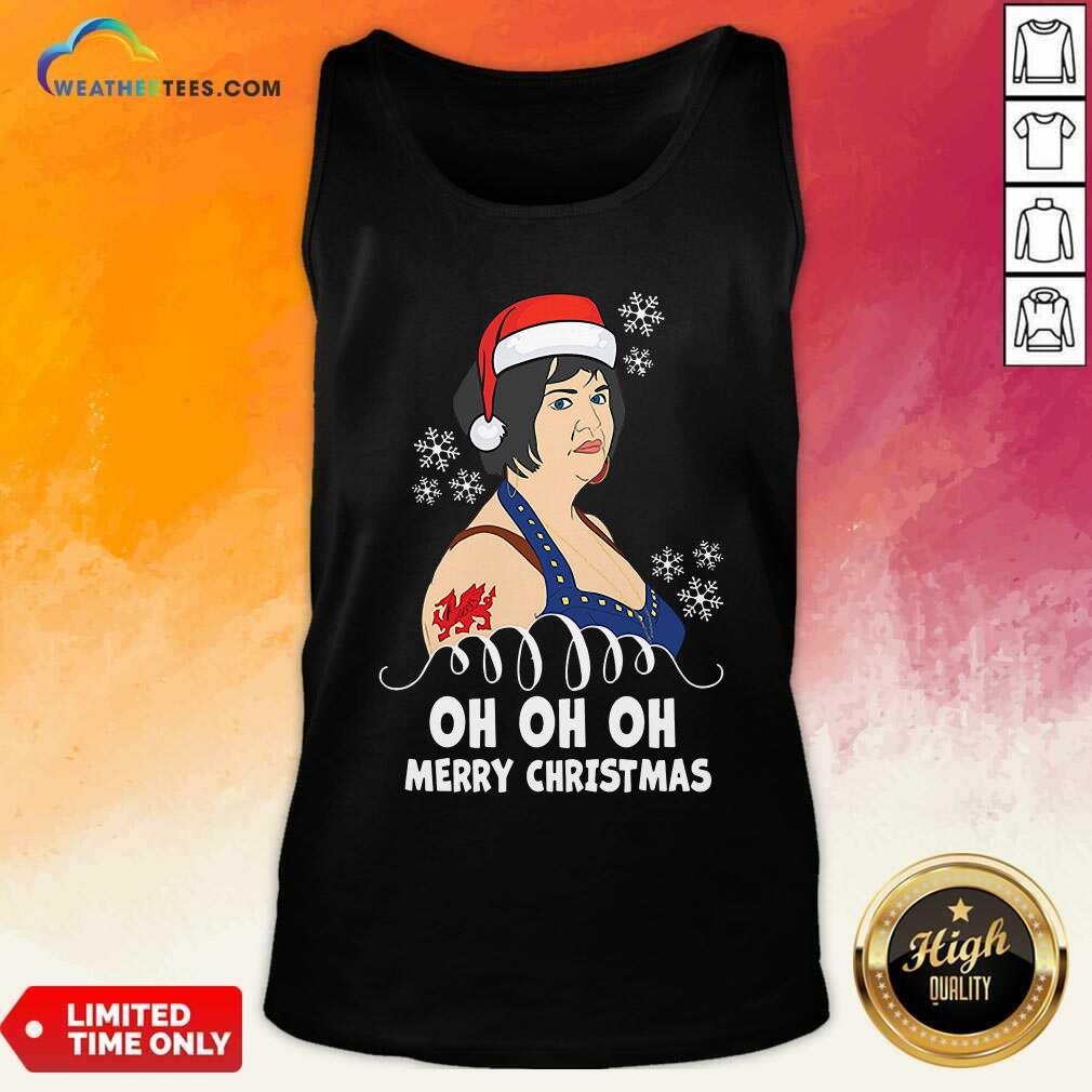 Pretty Santa Nessa Jenkins Oh Oh Oh Merry Christmas Shirt - Image 4