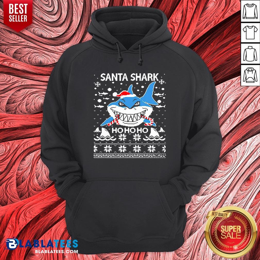 Pretty Santa Shark Ho Ho Ho Christmas Shirt - Image 3
