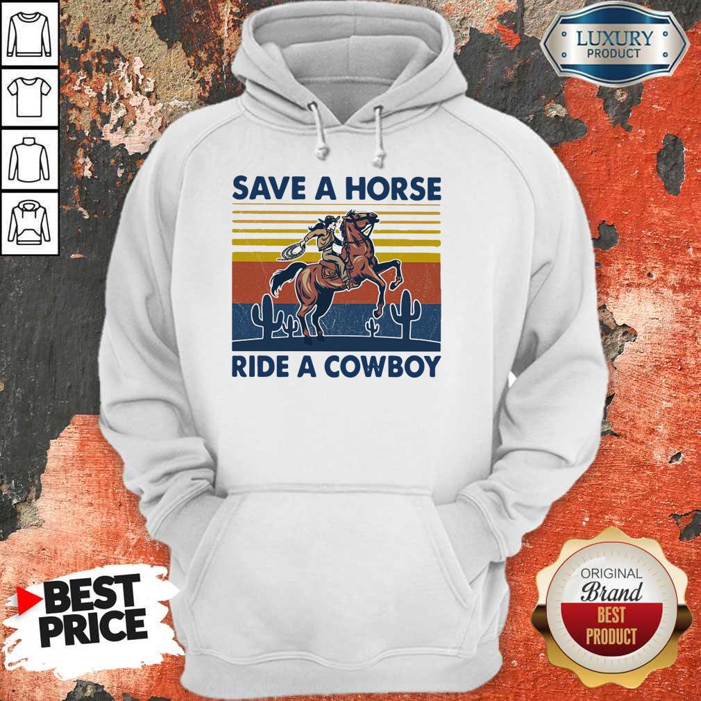 Pretty Save A Horse Ride A Cowboy Vintage Retro T-Shirt - Image 3