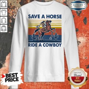 Alternative view of Pretty Save A Horse Ride A Cowboy Vintage Retro T-Shirt