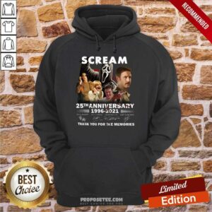 Alternative view of Pretty Scream 25Th Anniversary 1996 2021 Thank You For The Memories Signatures Shirt