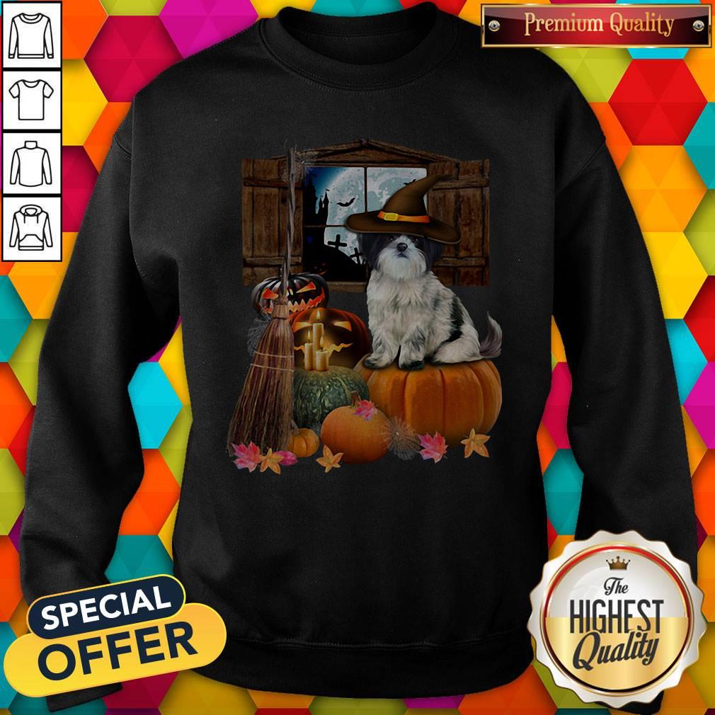 Pretty Shih Tzu Witch Halloween Shirt - Image 2