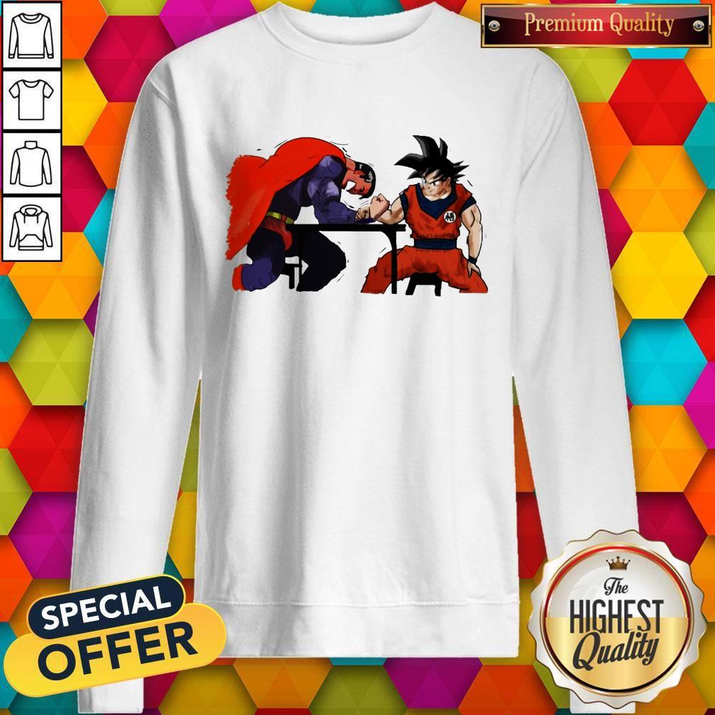 Pretty Songoku Vs Superman Arm-Wrestling Shirt - Image 2