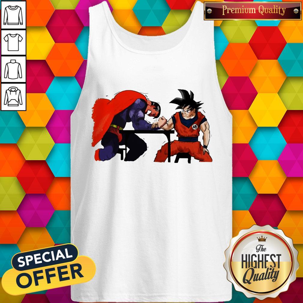 Pretty Songoku Vs Superman Arm-Wrestling Shirt - Image 4