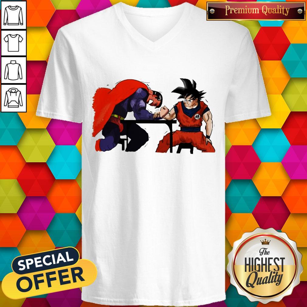Pretty Songoku Vs Superman Arm-Wrestling Shirt - Image 3