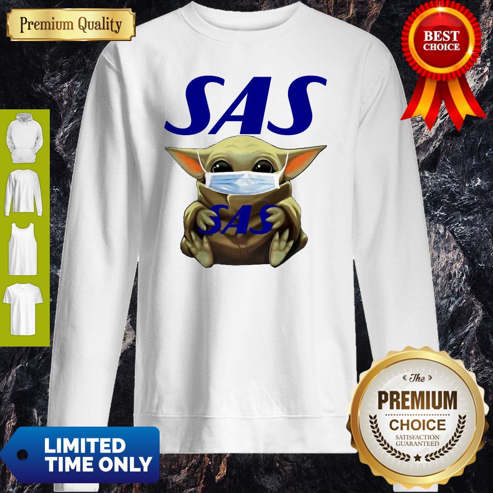 Pretty Star Wars Baby Yoda Hug Scandinavian Airlines Logo Mask Covid-19 Shirt - Image 5