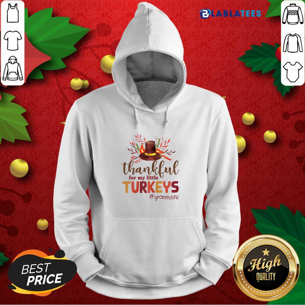 Pretty Thankful For My Little Turkeys Grammy Life Thanksgiving Shirt - Image 2
