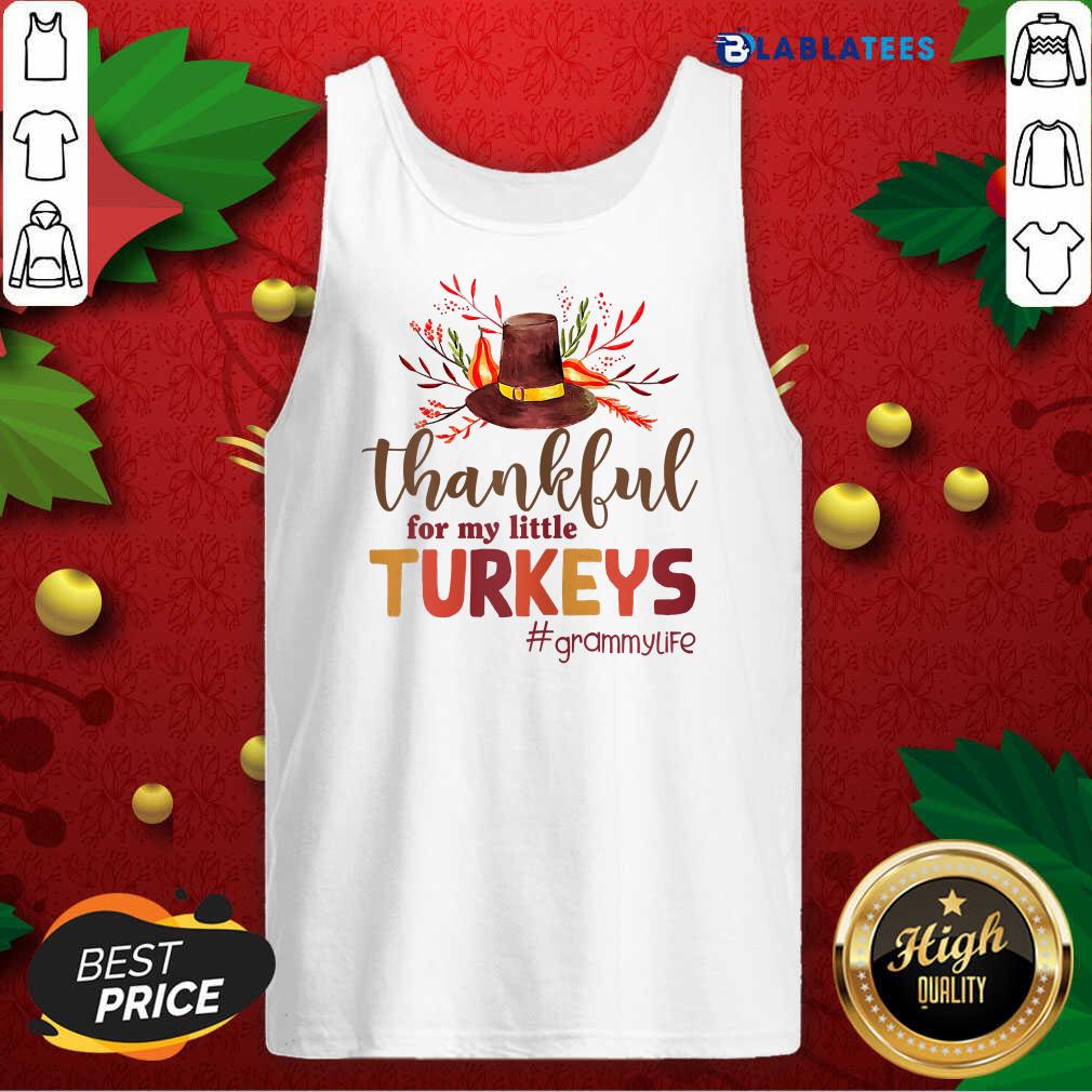 Pretty Thankful For My Little Turkeys Grammy Life Thanksgiving Shirt - Image 4