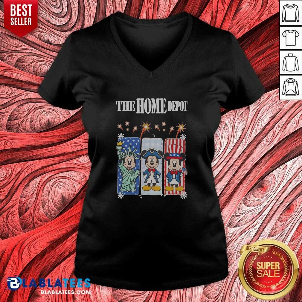 Pretty The Home Depot Mickey Mouse Statue Of Liberty Uncle Sam Patriotic Shirt - Image 5
