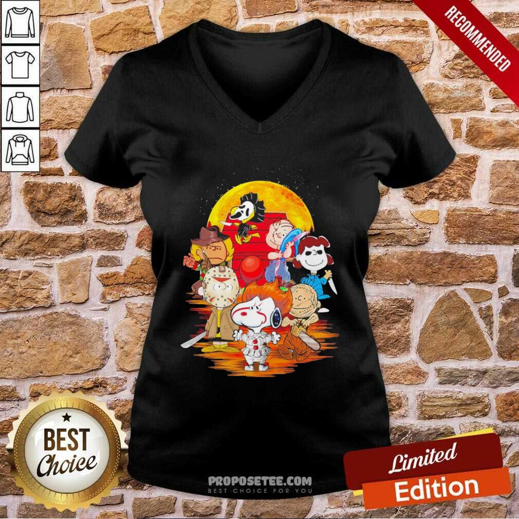 Pretty The Peanuts Snoopy And Friends Horror Face On The Moon Shirt - Image 3