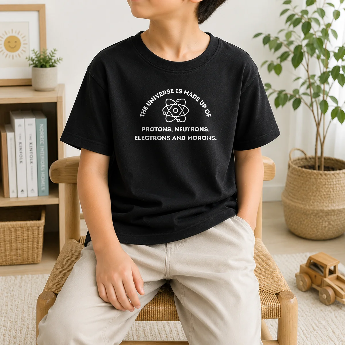 Pretty The Universe Is Made Up Of Protons Neutrons Electrons And Morons Shirt - Image 8
