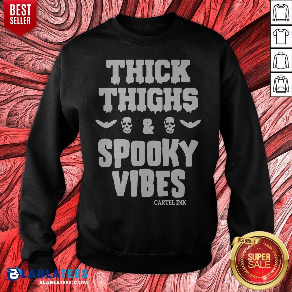 Pretty Thick Thighs Spooky Vibes Shirt - Image 2