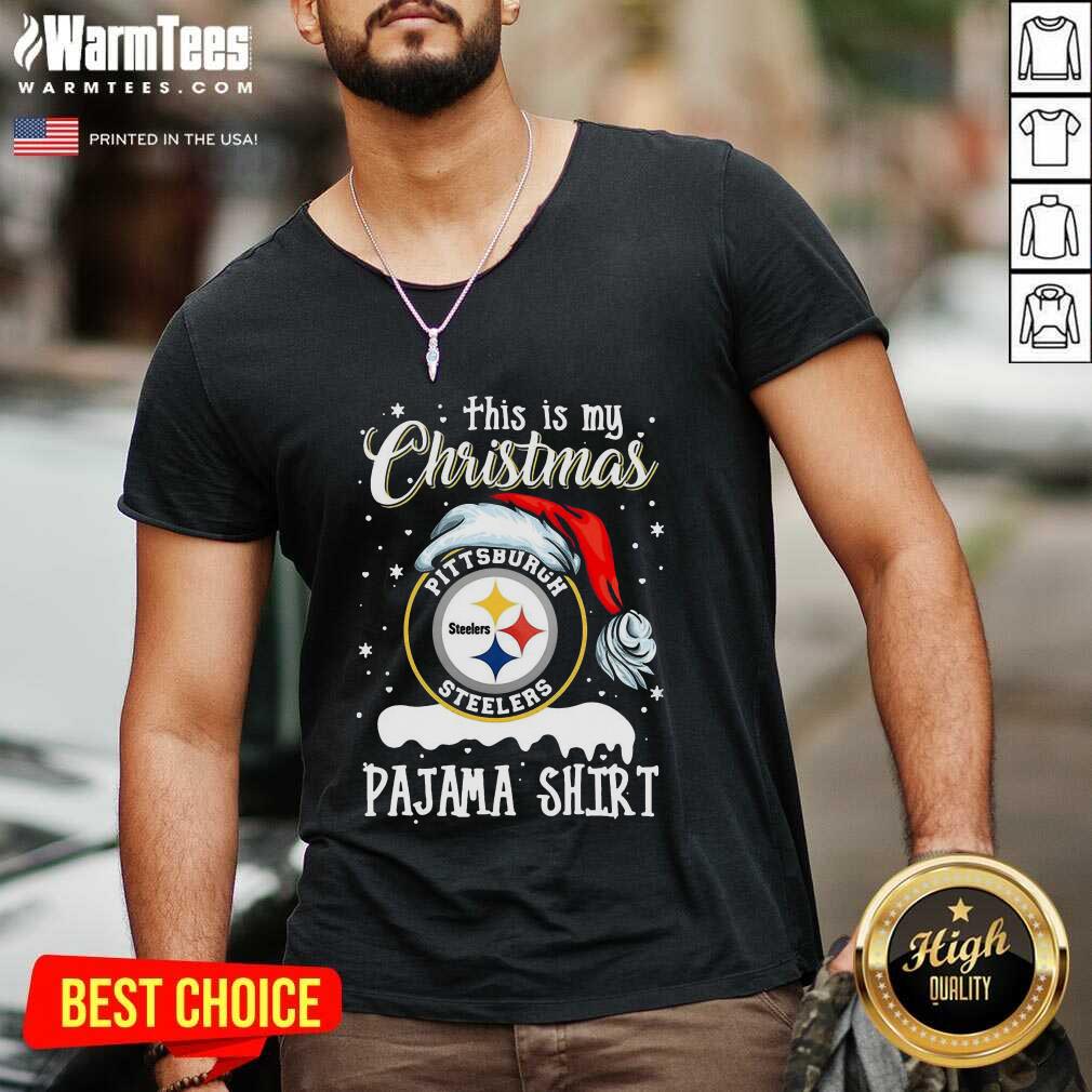 Pretty This Is My Christmas Pittsburgh Steelers Pajama Shirt - Image 5