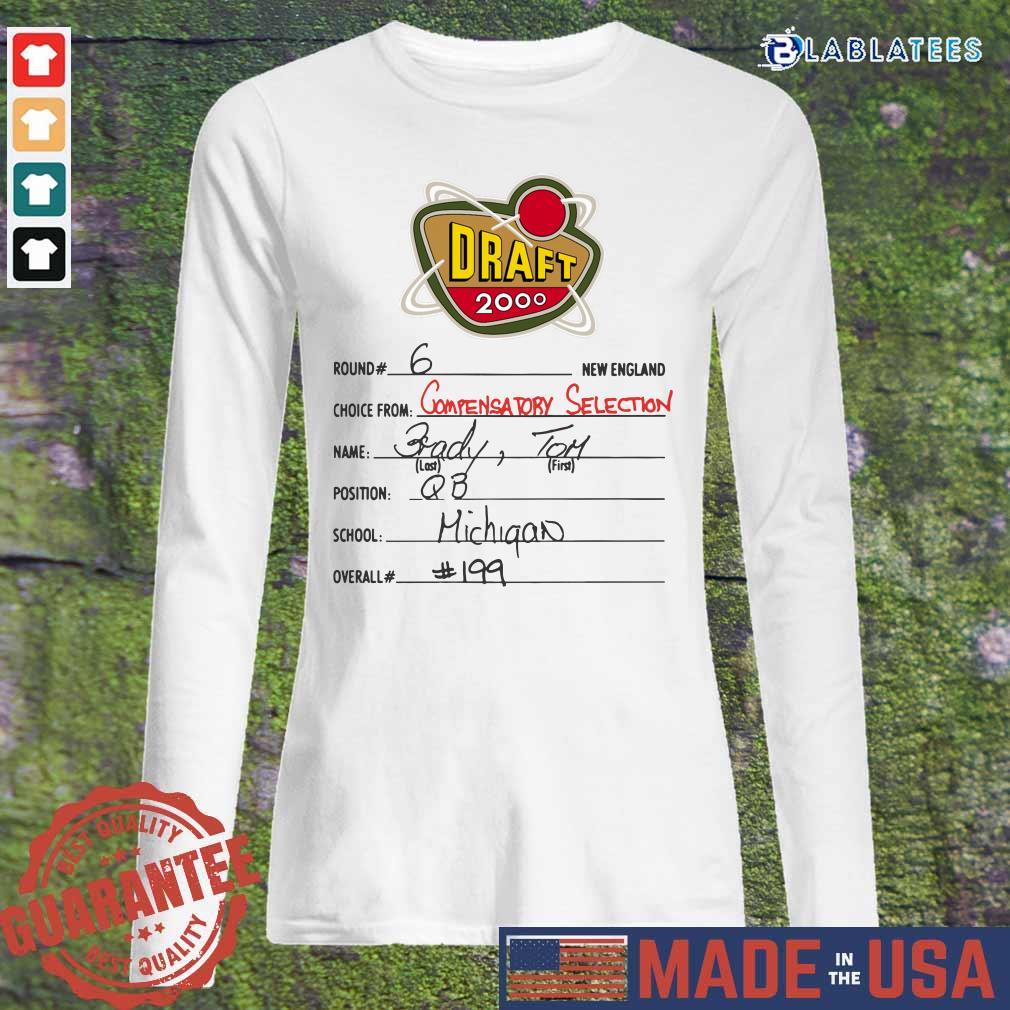 Pretty Tom Brady 2000 Draft Card New England Football Fan V2 Shirt - Image 3