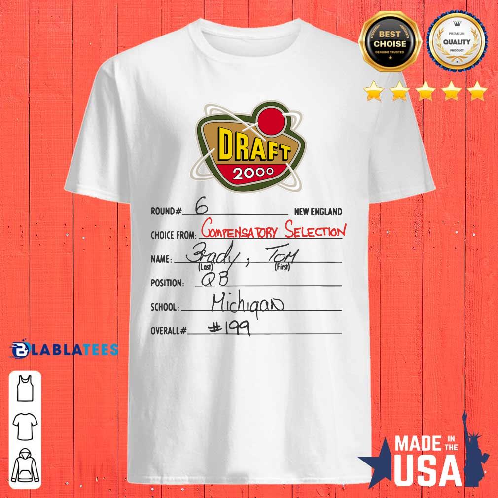 Pretty Tom Brady 2000 Draft Card New England Football Fan V2 Shirt
