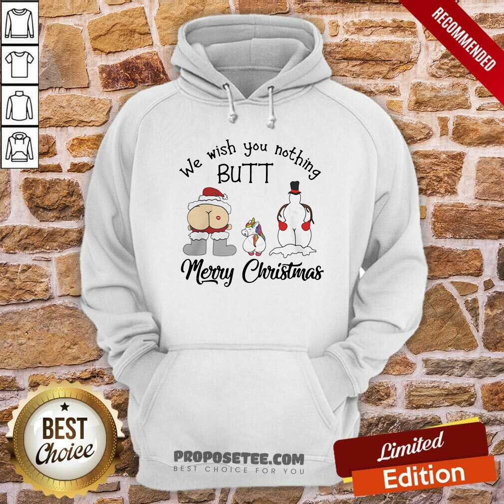Pretty Unicorn We Wish You Nothing Butt Merry Christmas Shirt - Image 2