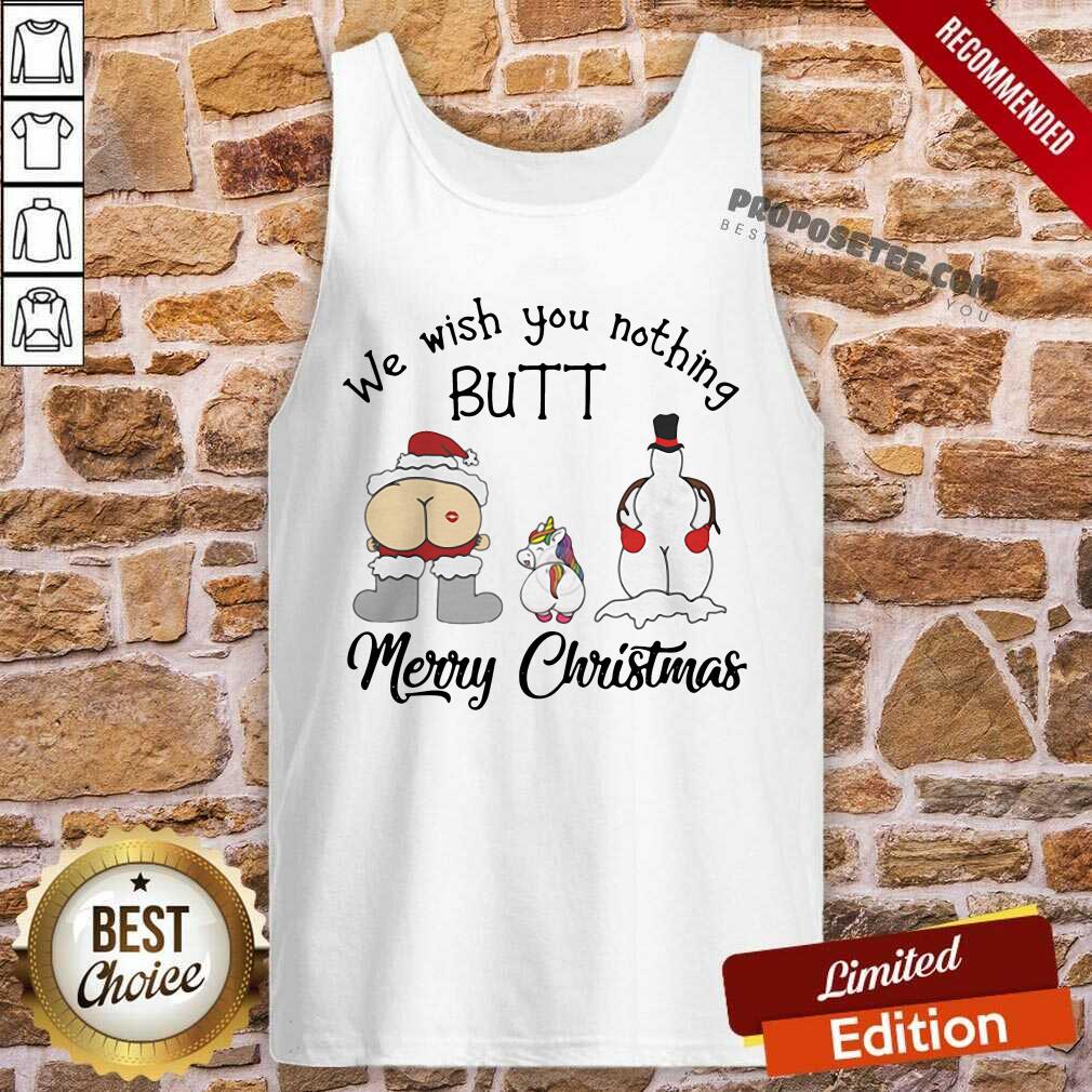 Pretty Unicorn We Wish You Nothing Butt Merry Christmas Shirt - Image 4