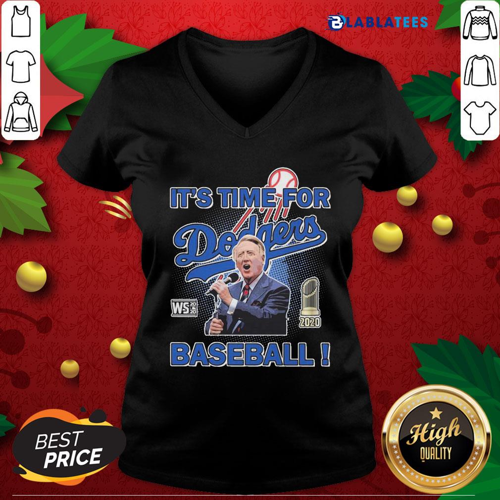 Pretty Vin Scully Stated It'S Time For Dodgers Baseball Shirt - Image 4