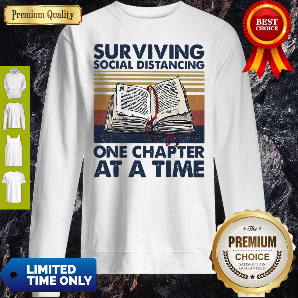 Pretty Vintage Surviving Social Distancing One Chapter At A Time Book Shirt - Image 4