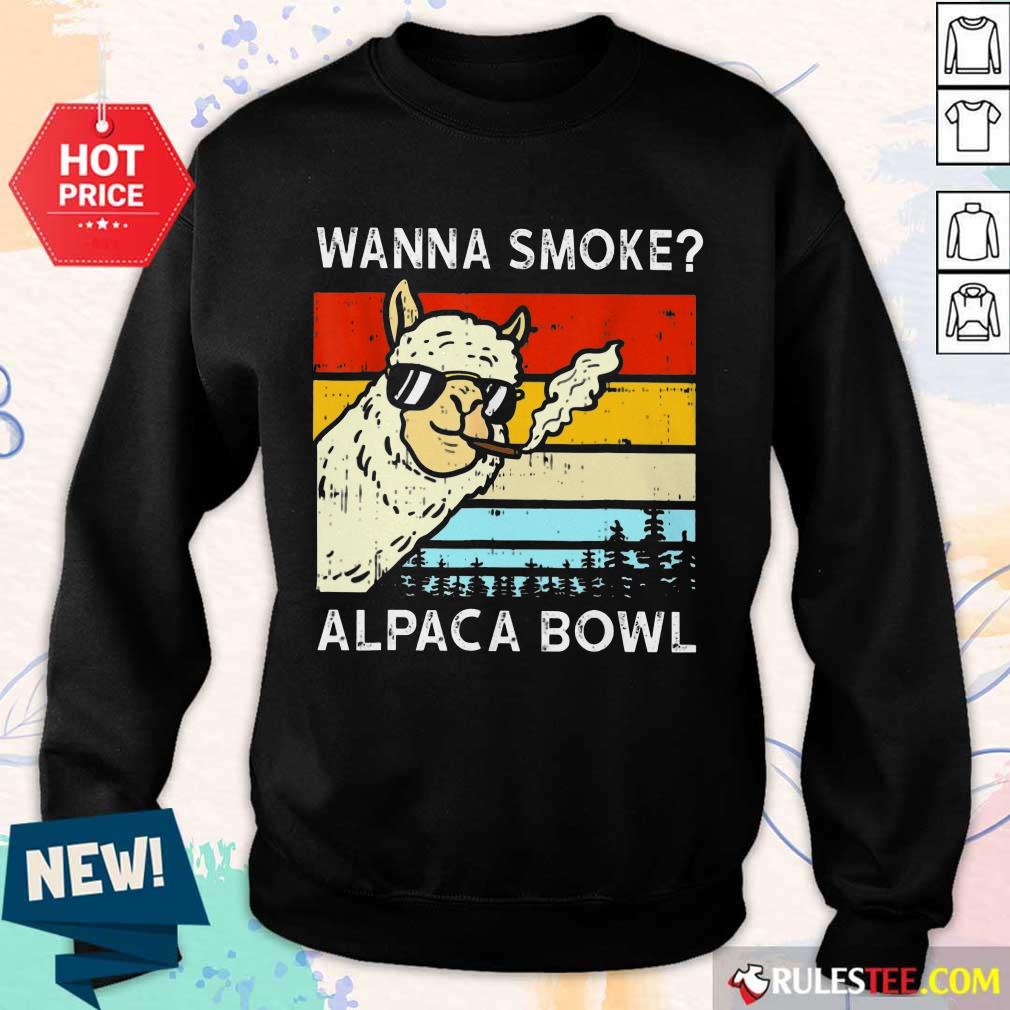 Pretty Wanna Smoke Alpaca Bowl Vintage Shirt - Image 4