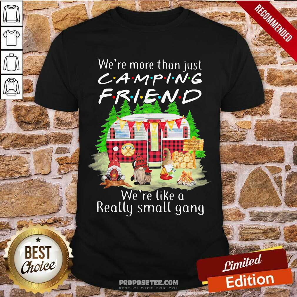 Pretty We’re More Than Just Camping Friend We’re Like A Really Small Gang Gnome Xmas Shirt