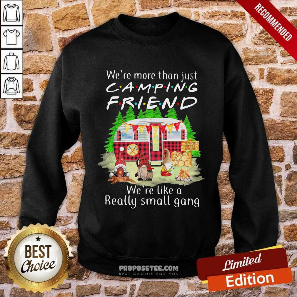 Pretty We’re More Than Just Camping Friend We’re Like A Really Small Gang Gnome Xmas Shirt - Image 5