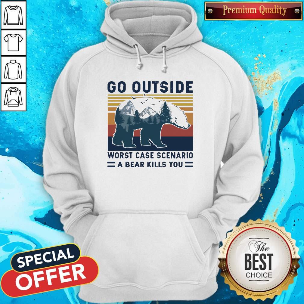 Pro Bear Go Outside Worst Case Scenario A Bear Kills You Vintage Retro Shirt - Image 5