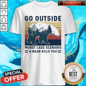 Pro Bear Go Outside Worst Case Scenario A Bear Kills You Vintage Retro Shirt