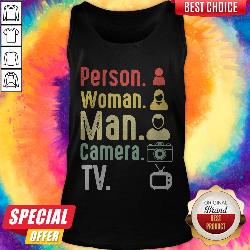 Pro Cognitive Test Person Woman Man Camera TV Funny Trump Shirt - Image 3