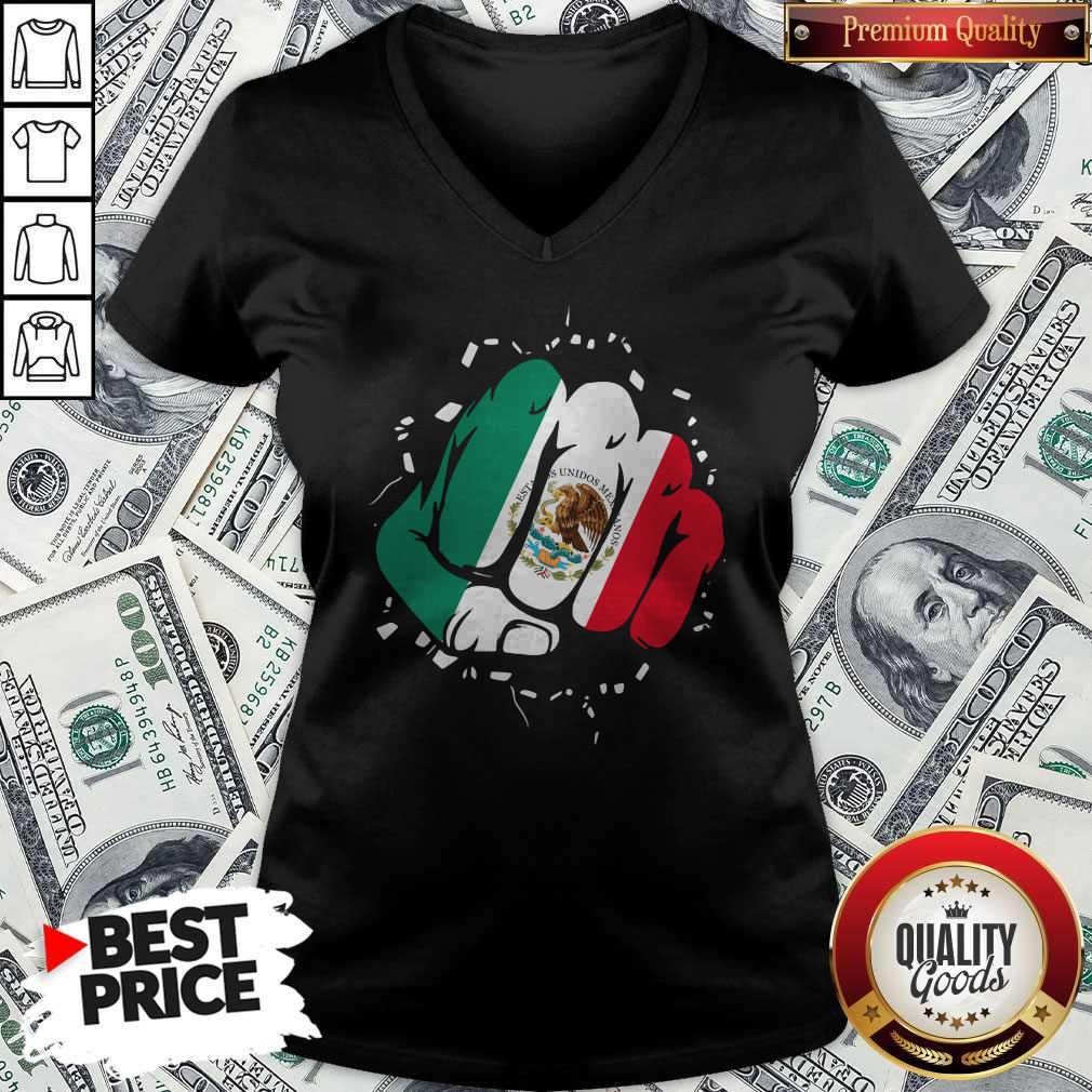 Pro Mexican Mexican Fist Punch Breakwall Flag Shirt - Image 2