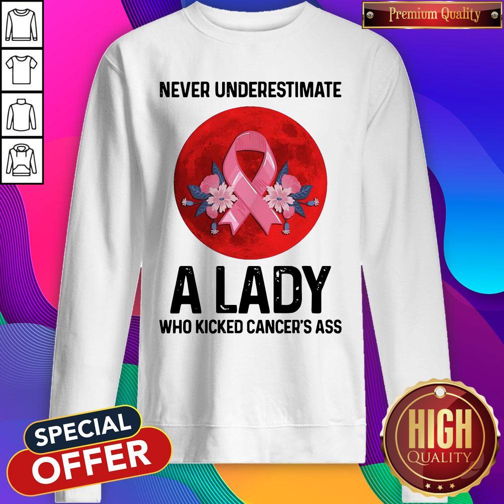 Pro Never Underestimate A Lady Who Kicked Cancer’s Ass Moon Shirt - Image 4
