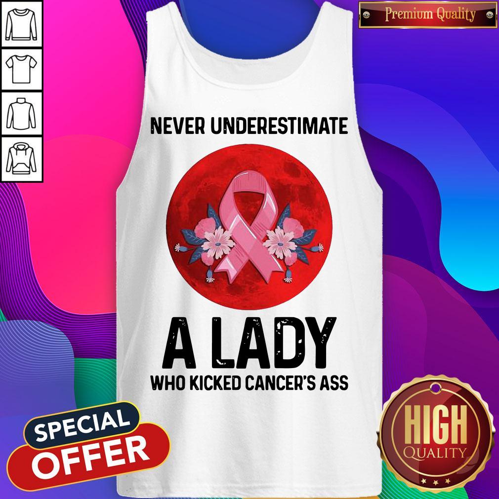 Pro Never Underestimate A Lady Who Kicked Cancer’s Ass Moon Shirt - Image 3