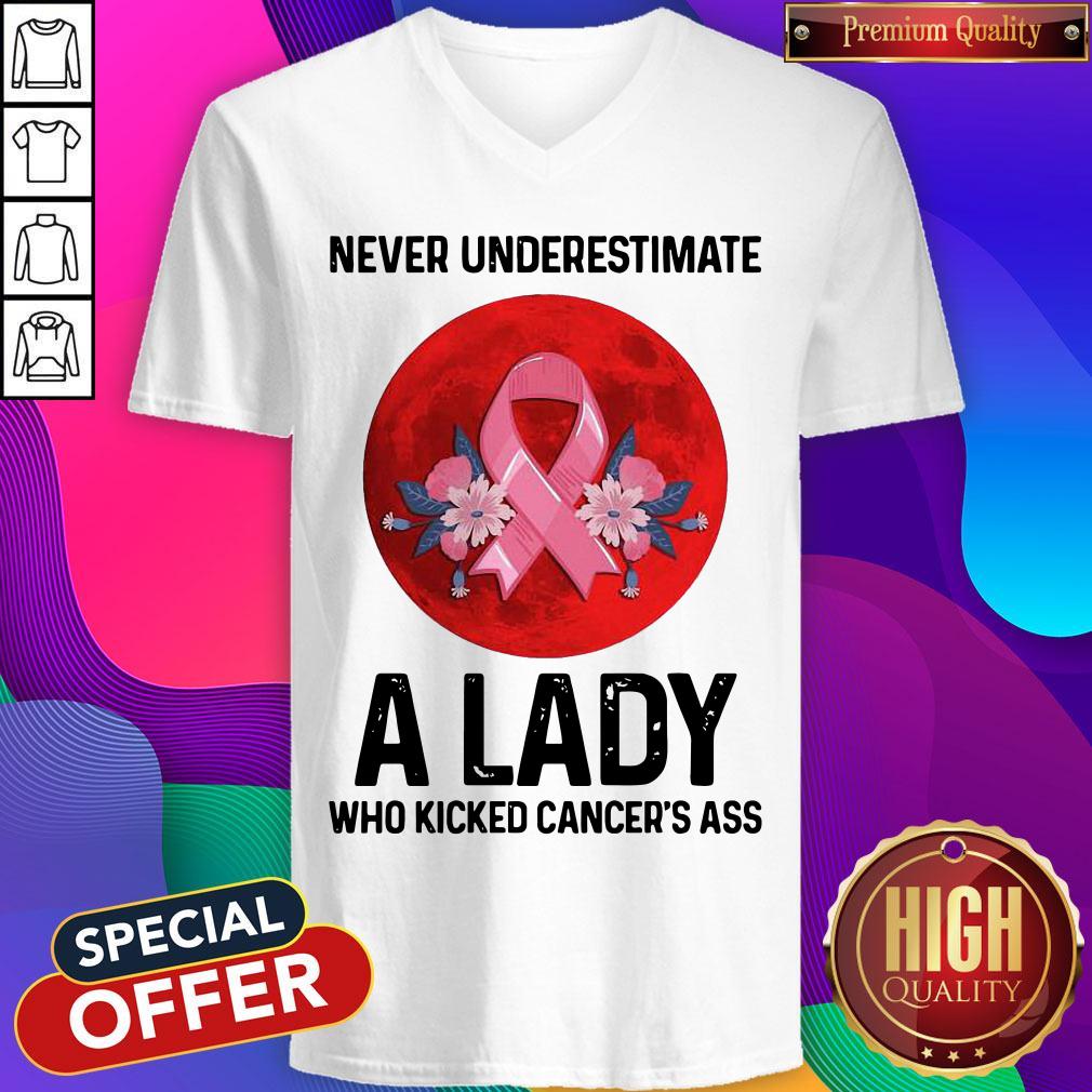 Pro Never Underestimate A Lady Who Kicked Cancer’s Ass Moon Shirt - Image 2