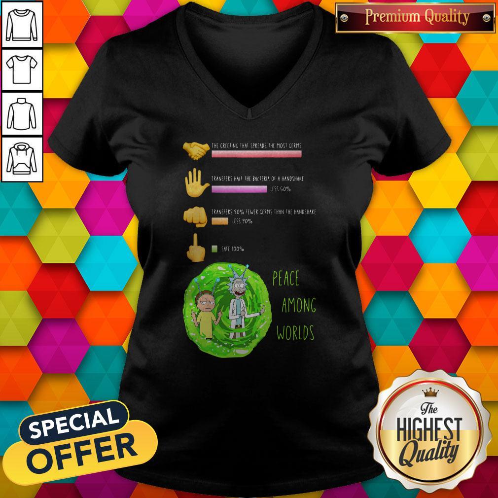 Pro Rick And Morty Peace Among Worlds The Greeting That Spreads The Most Germs Shirt - Image 2