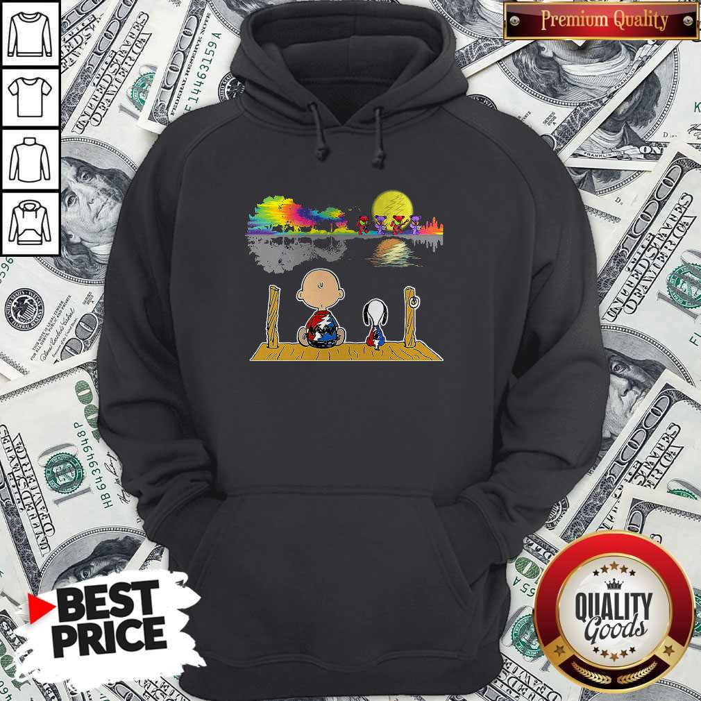 Pro Snoopy And Charlie Brown Hippie Bear Guitar Dance Shirt - Image 5