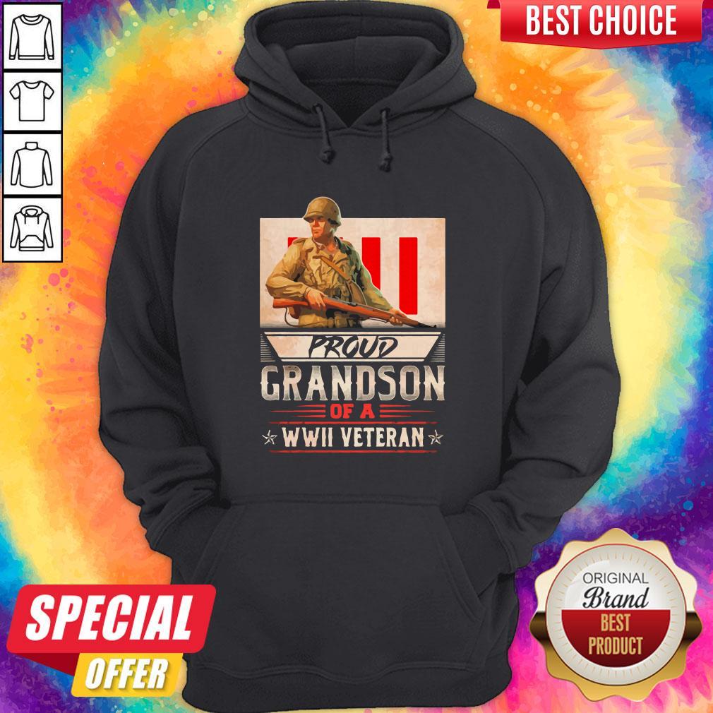 Proud Grandson Of A Wwii Veteran Shirt - Image 3