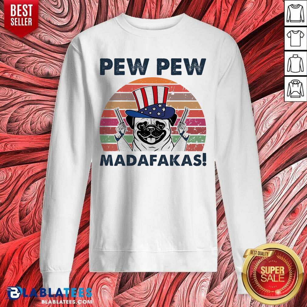 Pug Pew Pew Madafakas Vintage Shirt - Image 5