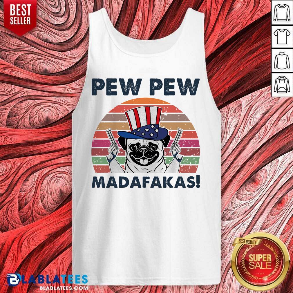 Pug Pew Pew Madafakas Vintage Shirt - Image 4
