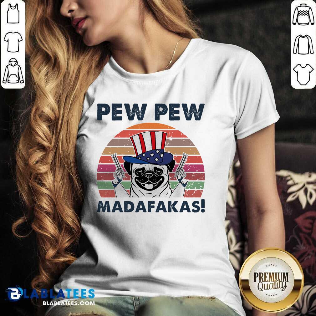 Pug Pew Pew Madafakas Vintage Shirt - Image 3