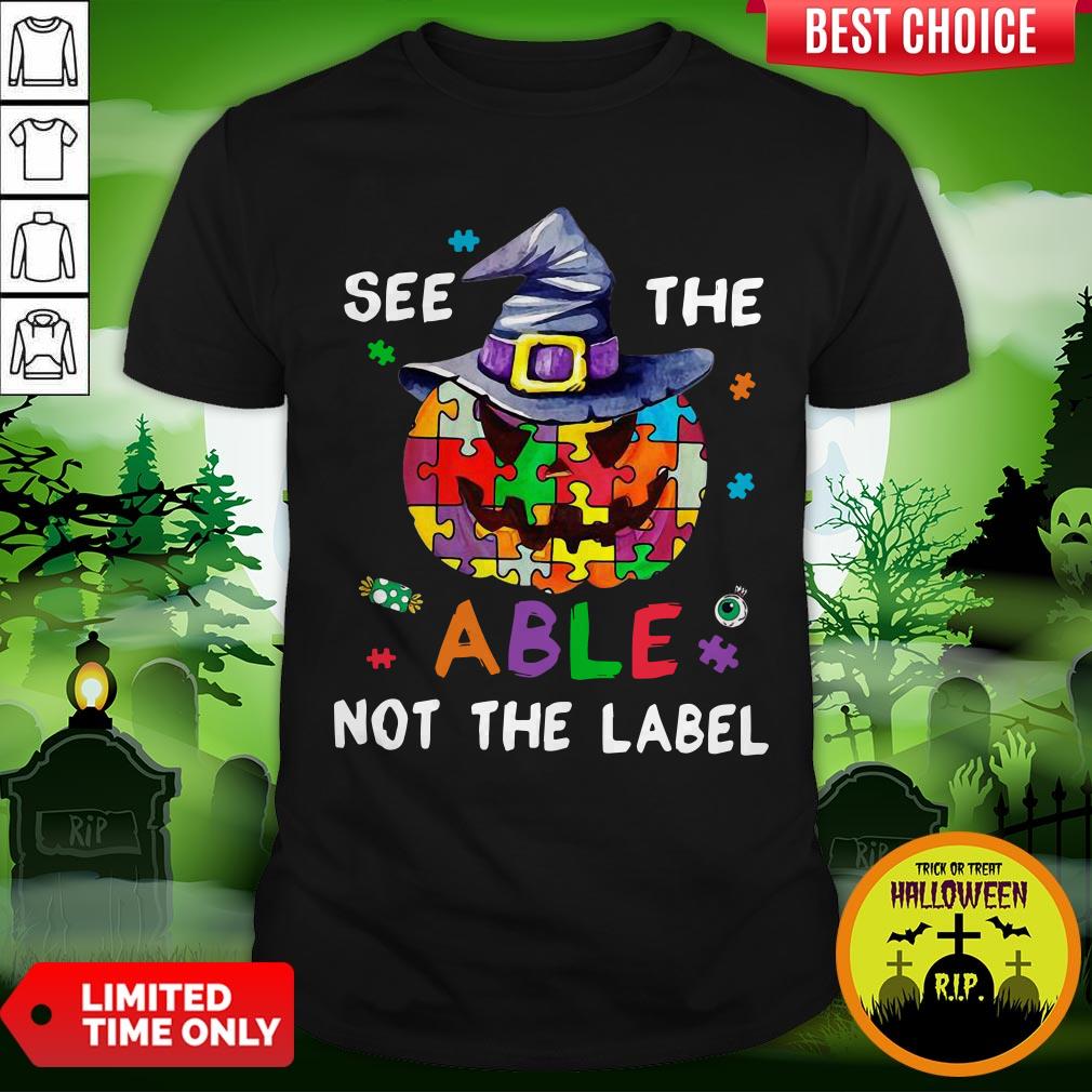 Pumpkin Autism See The Able Not The Label Halloween Shirt