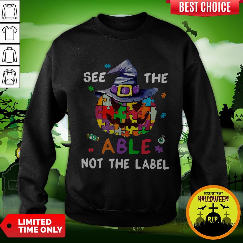 Pumpkin Autism See The Able Not The Label Halloween Shirt - Image 4