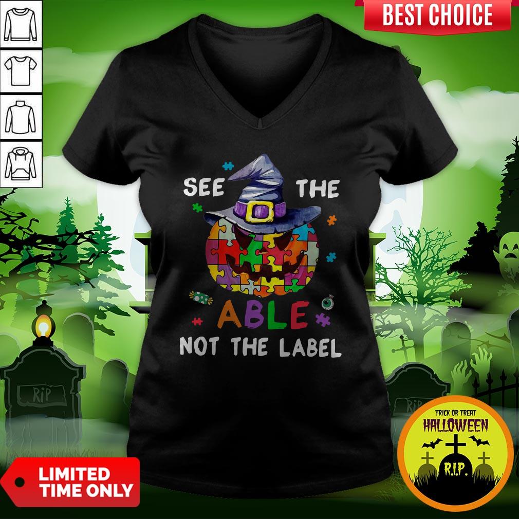 Pumpkin Autism See The Able Not The Label Halloween Shirt - Image 2