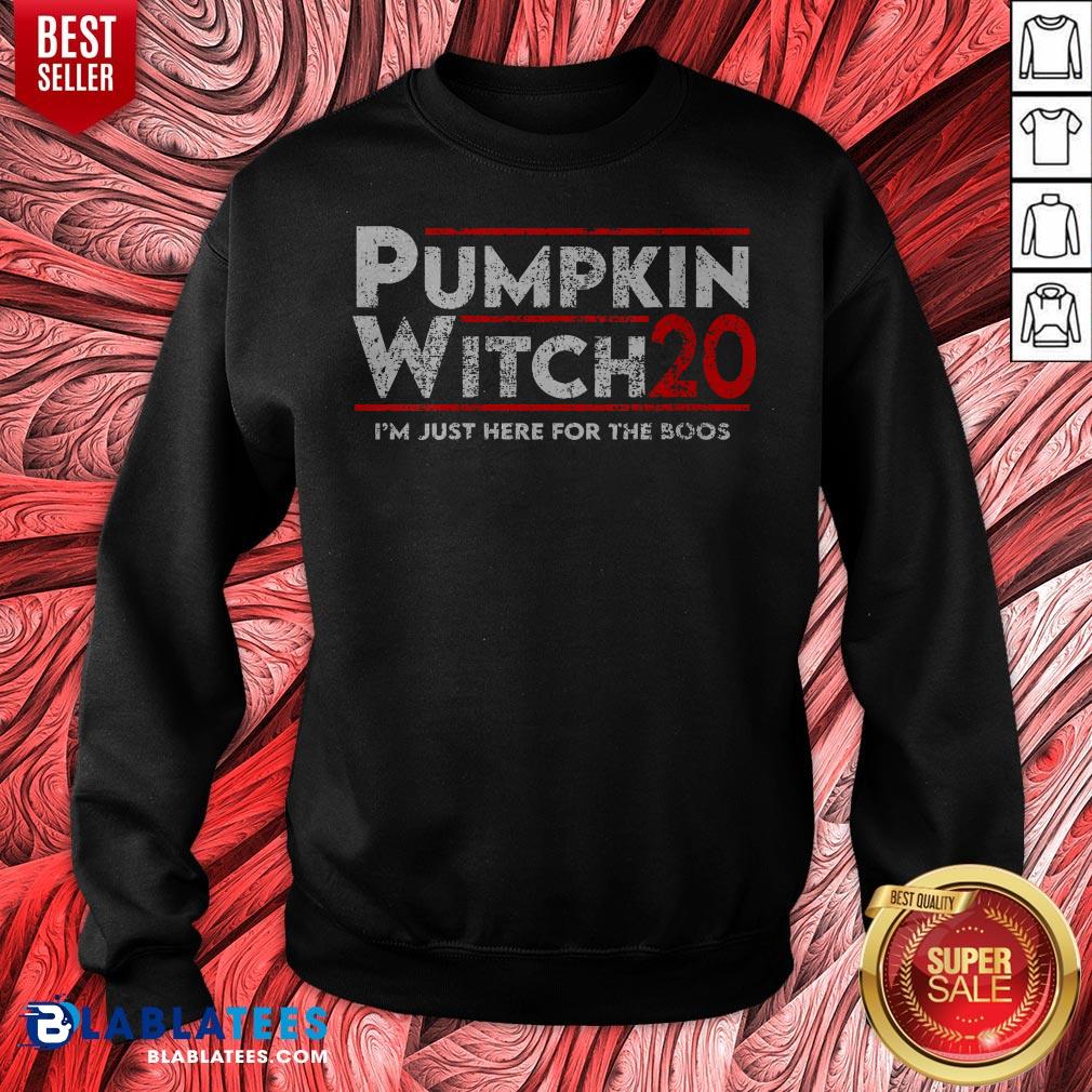 Pumpkin Witch Halloween Election 2020 I'm Just Here For The Boos Shirt - Image 2