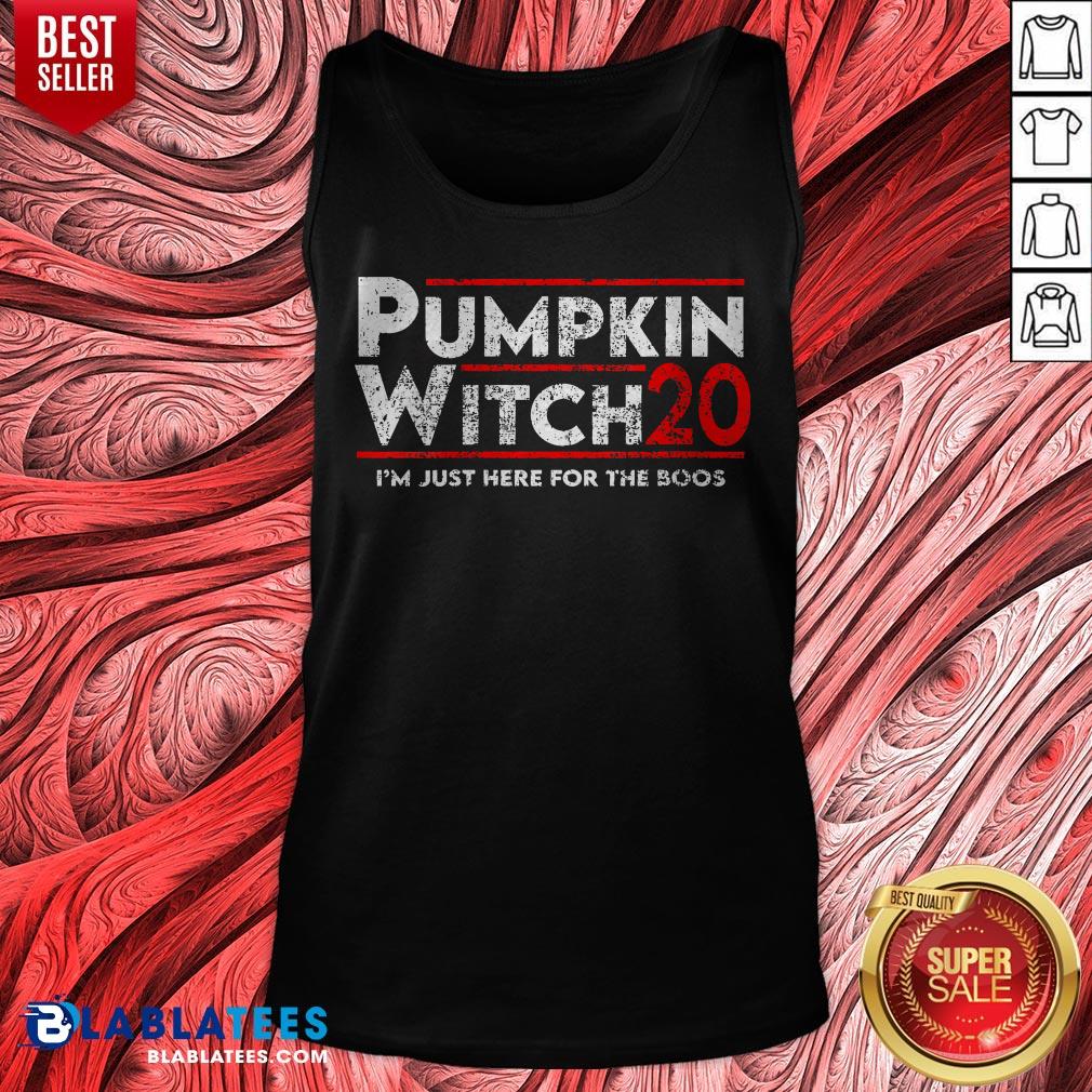 Pumpkin Witch Halloween Election 2020 I'm Just Here For The Boos Shirt - Image 5